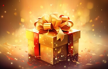 Gifts with nice ribbons are simple and elegant, there is empty space for greeting text, wallpaper, posters, advertisements, etc., if you don't have enough choices, please click