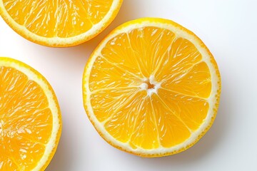 Poster - Yellow lemon  slices against a pure white background.