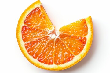 Aufkleber - vibrant orange slice with cut on  white background.