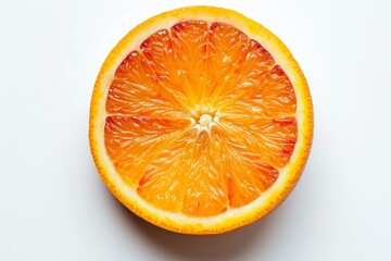 Wall Mural - vibrant orange slice against a pure white background.