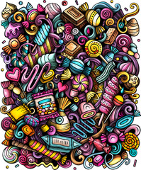 Wall Mural - Candies cartoon doodle illustration