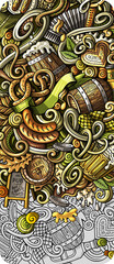 Wall Mural - Beer detailed cartoon banner