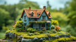 Model of a country house for sale.