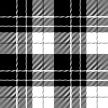 Beautiful Plaid Tartan Black White Pattern. It Is A Seamless Repeat Plaid Vector. Design For Decorative,wallpaper,shirts,clothing,dresses,tablecloths,blankets,wrapping,textile,Batik,fabric,texture
