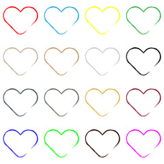 Sticker - Set of hearts