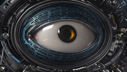 digital eye - symbolic illustration of humanity facing a new technological world