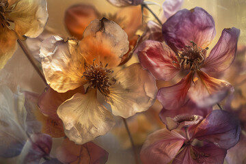 Sticker - a close up view of dried flowers in
