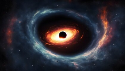 Wall Mural - Black hole on the background of space. Fantastic wallpapers