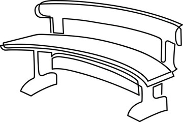 Wall Mural - Wooden bench for garden and park. A place to relax in nature. Continuous line drawing. Vector illustration.