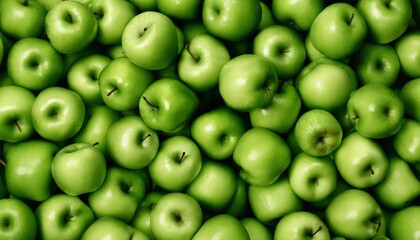 Canvas Print - A large pile of green apples