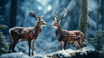 Wall Mural - white deer   high definition(hd) photographic creative image