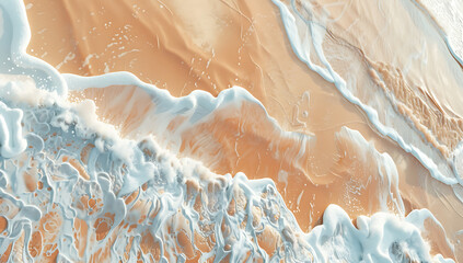 Wall Mural - an aerial view of the sand on the beach with waves in