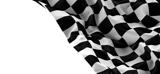 Wall Mural -  Image of motor racing black and white checkered finish flag waving