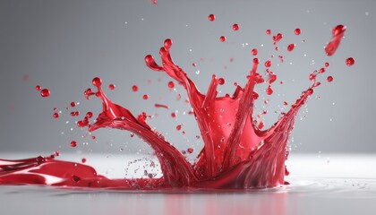 Wall Mural - A splash of red paint in a white container