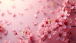 Minimalistic Japanese sakura background concept with empty space. Pink color as main color concept. 