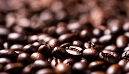 Canvas Print - A pile of coffee beans in a brown color