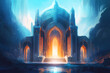 Step into a realm of fantasy with this enchanting artwork of a mystical cathedral