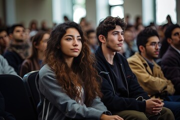 Poster - a group of people sitting next to each other