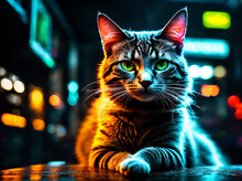 Cyberpunk Cat, Portrait Intricate
