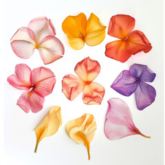 Canvas Print - various watercolour flower petals top down