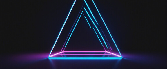 Canvas Print - Neon Triangles Background