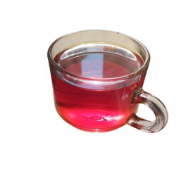 glass cup of tea isolated