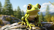 3d rendered photo of frog made with generative AI