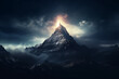 Sacred mountain peak, believed to be the realm of celestial beings and the gateway to the heavens. Generative AI