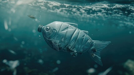 Poster - A picture of a fish floating in water. Can be used to depict aquatic life or as a background image for marine-themed designs