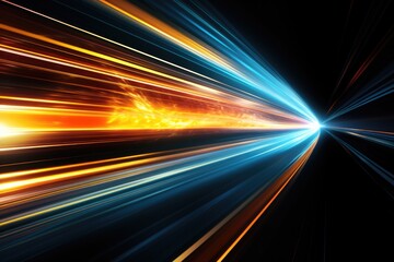Poster - A blurry image of a train traveling through a tunnel. Suitable for transportation and motion-themed projects
