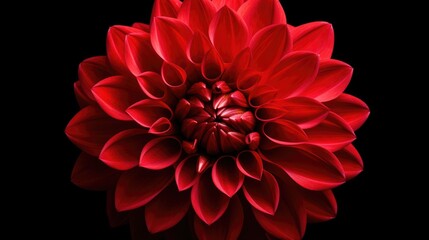 Poster - A close-up view of a vibrant red flower against a dark black background. Perfect for adding a pop of color to any project