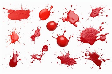 Poster - Red paint splattered on a white surface. Versatile image for various design projects