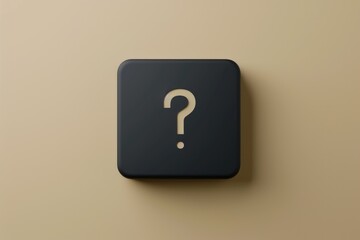 Poster - A black square button with a question mark symbol on it. Can be used for various purposes
