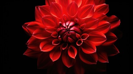 Poster - A vibrant red flower captured in a close-up shot against a black background. Perfect for adding a pop of color to any design or project