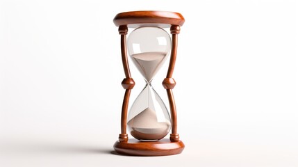 Poster - An hourglass with sand slowly flowing through the narrow passage. This image can be used to represent the passing of time and the concept of time management