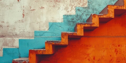 Poster - A detailed view of a set of stairs. Suitable for architectural and interior design concepts