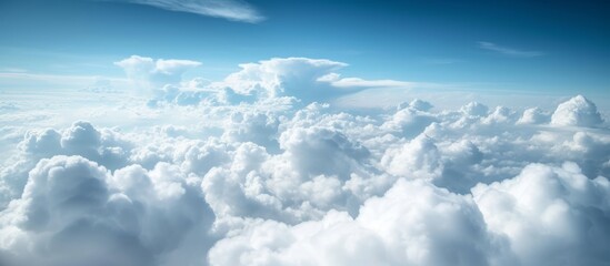 Wall Mural - serene white clouds hovering above in a stunning white cloudscape