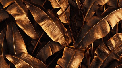 Poster - A close-up view of a bunch of leaves. Suitable for nature and environmental themes