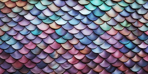 Poster - A close up of a vibrant and colorful pattern created by fish scales. This image can be used to add a unique and eye-catching design element to various projects