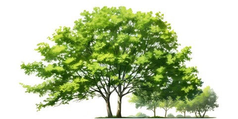 Poster - A picture of a group of trees with vibrant green leaves. Perfect for nature-themed designs and projects