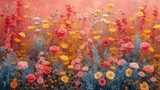 Fototapeta Kwiaty - Obraz pola pełnego kwiatów