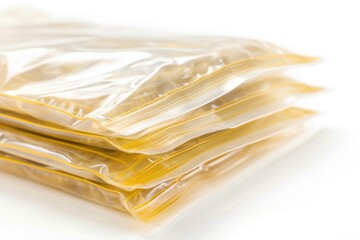 Poster - A stack of plastic bags, neatly piled on top of each other.