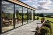 Countryside terrace with sliding glass