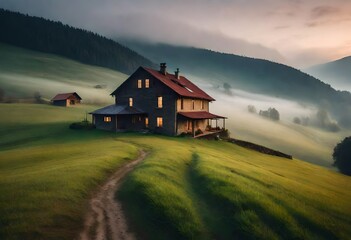 Canvas Print - house in the mountains