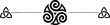Celtic Symbols Header with Inverted Triskele and Triquetra