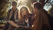 © kozirsky - School friends on a school yard talking, beautiful sunshine light