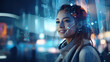 © Misau - portrait of a girl, data and communication, information flow