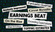 © iQoncept - Earnings Beat Quarterly Results News Headlines Tops Guidance Estimates Business Companies Shares Rise 3d Illustration