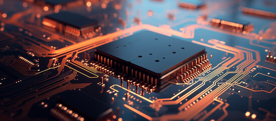 Close up shot of a processor on a board.