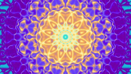 Poster - Transforming abstract mandala. 4k loop footage. Sacred symbol. Blurred background Mandala